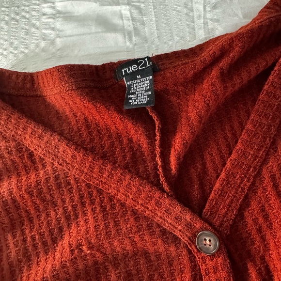 Red Button-Up Cardigan - Picture 2 of 2